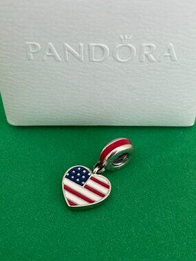Pandora Usa Flag pendant Sterling silver Charm